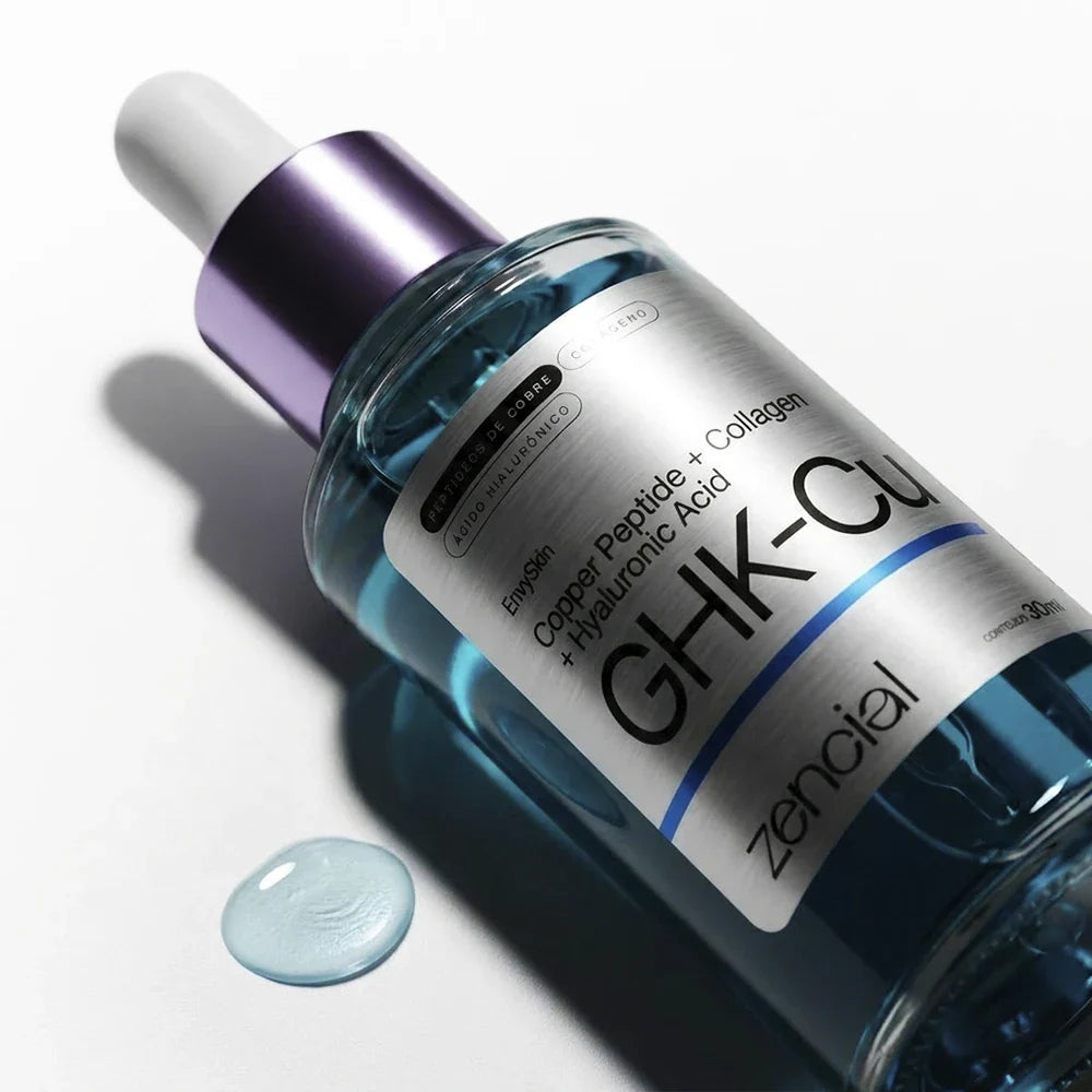 Sérum GHK-CU [Peptídeos de Cobre] - Com Colágeno e Ácido Hialurônico - 30ml - Zencial